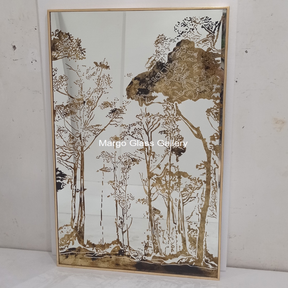 Acid Etched Wall Mirror