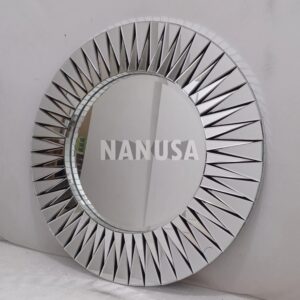 Modern 3D Wall Mirror Silver